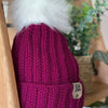 Burgundy pink toque with pompom - T120 - Sold out