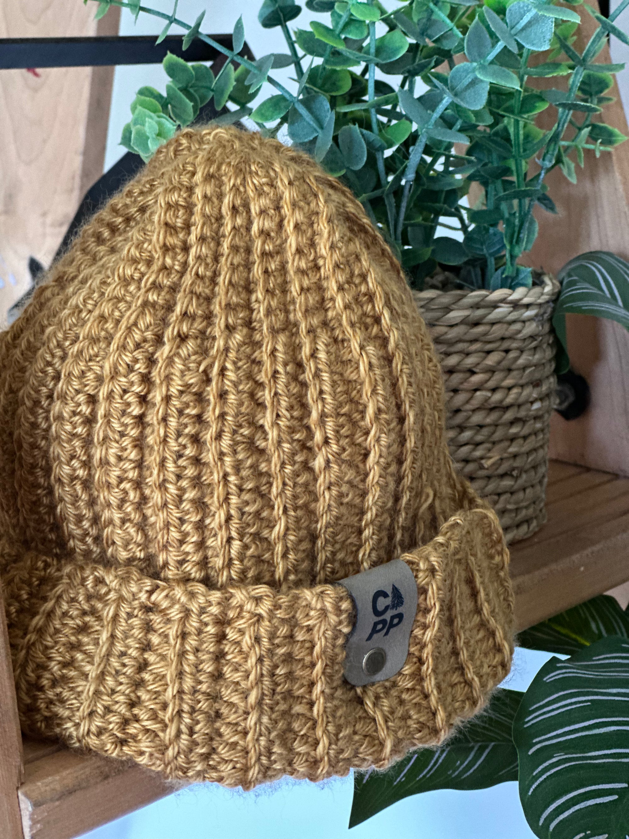 Tuque jaune caramel-Beanie - T114
