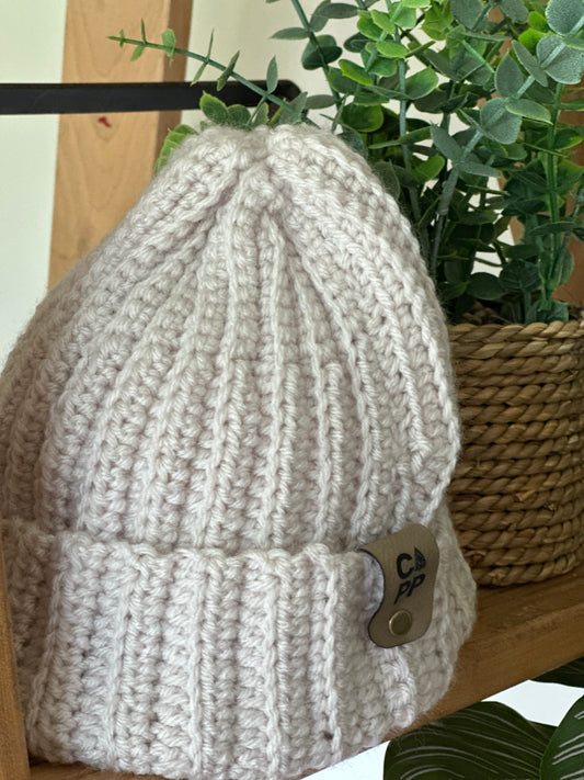 Natural white beanie
