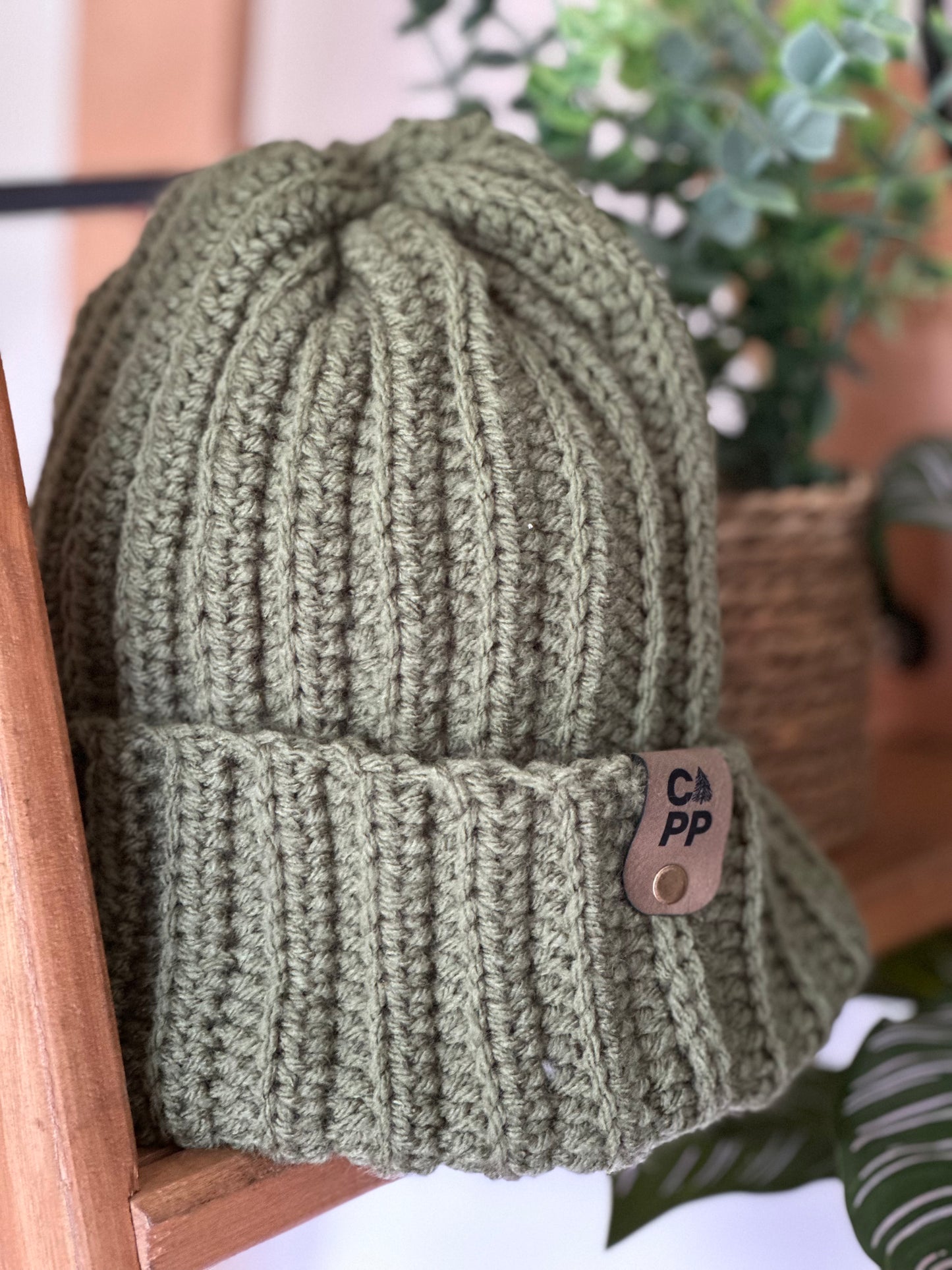Tuque verte olive