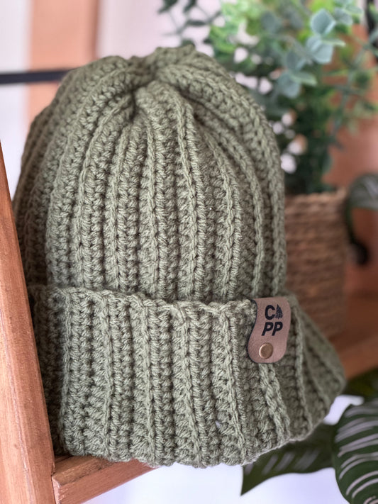 Olive green beanie
