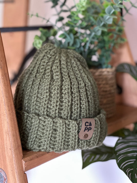 Olive green beanie
