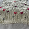 Couverture de bébé blanche rayée rose et mauve